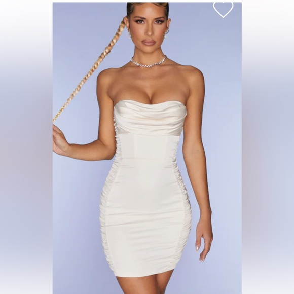 Oh Polly Satin Strapless Mini Dress - Picture 1 of 4